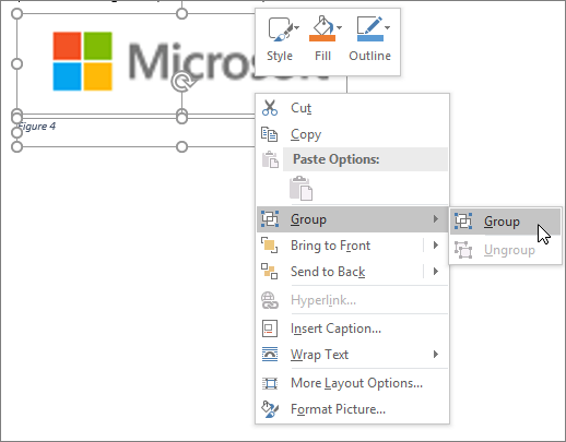 Group your image and caption together so they can be moved together.