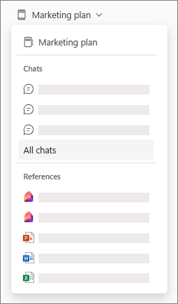 Copilot Notebooks entry point to view all chats and references in a notebook.