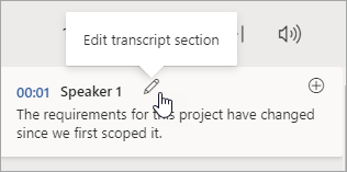 Select Edit transcript section