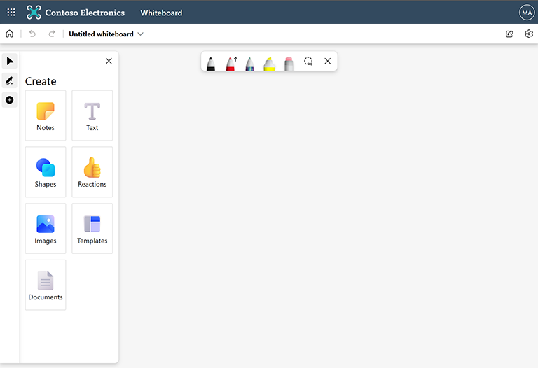 Whiteboard creation tools
