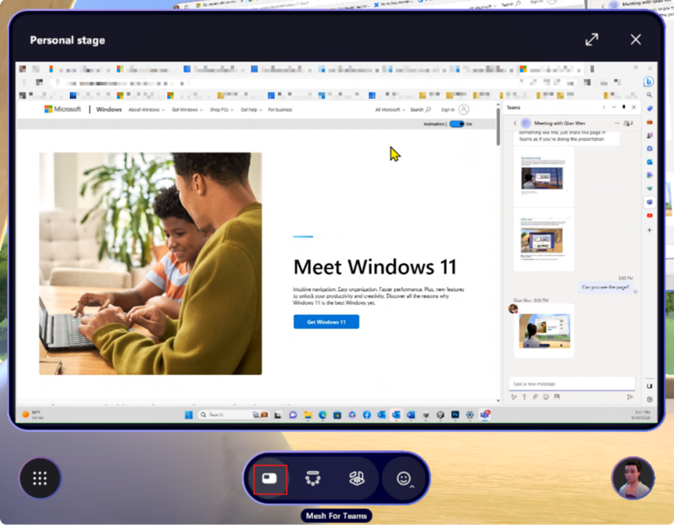 The personal stage inside immersive space.
