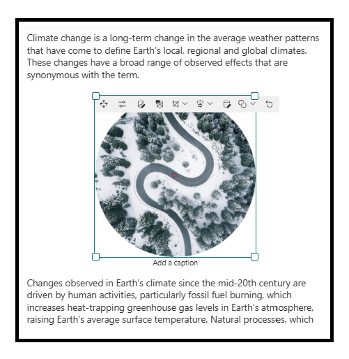 insert image in text web part